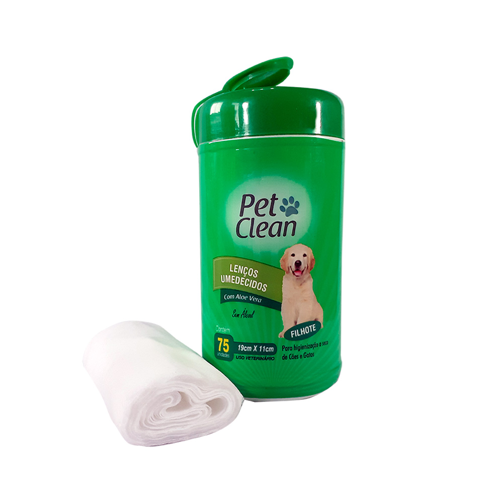 Lenço Umedecido Filhotes Pet Clean